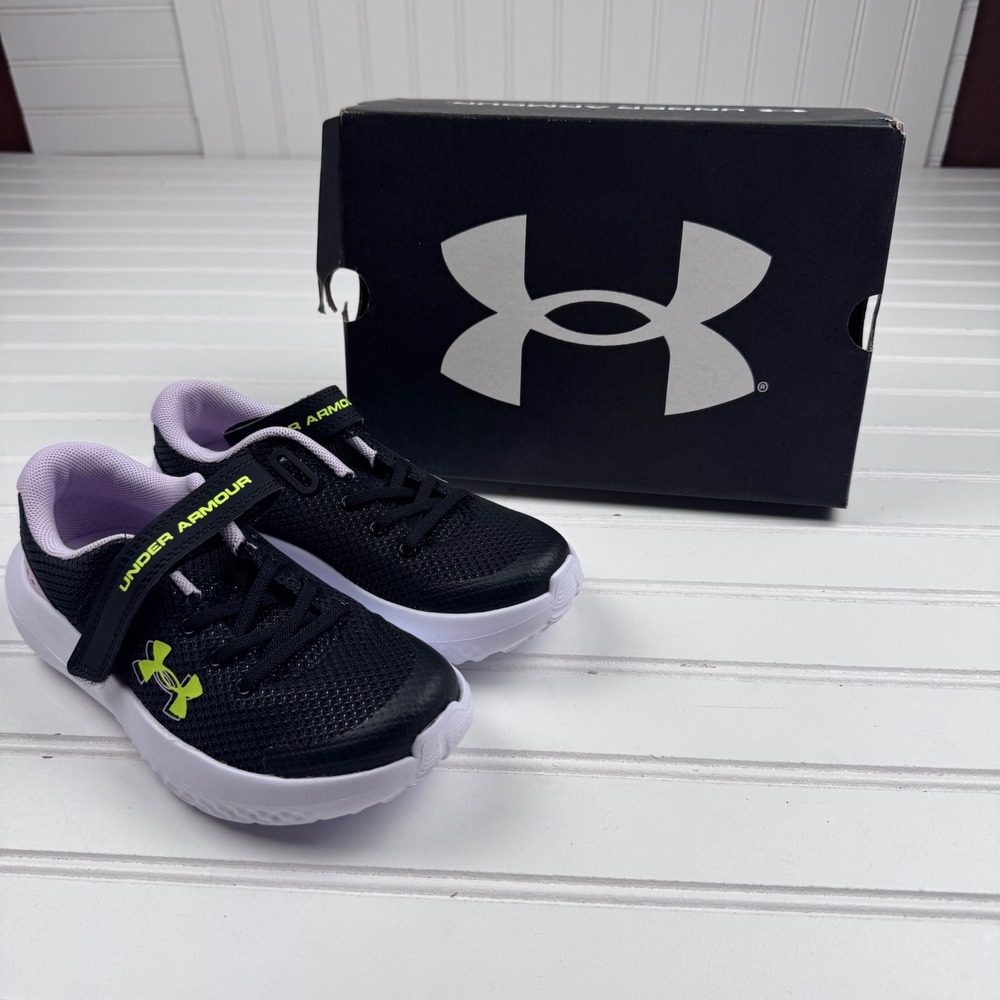 Under Armour Youth Girls 13 UA GPS Surge Black Shoes w/ Box